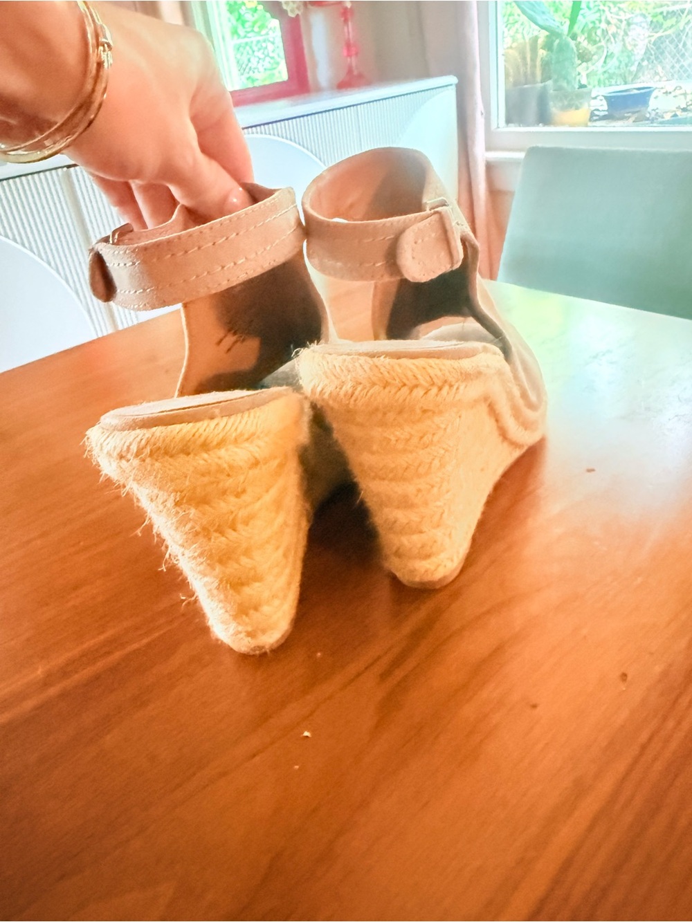 American Vintage Beige Espadrille Wedge Sandals